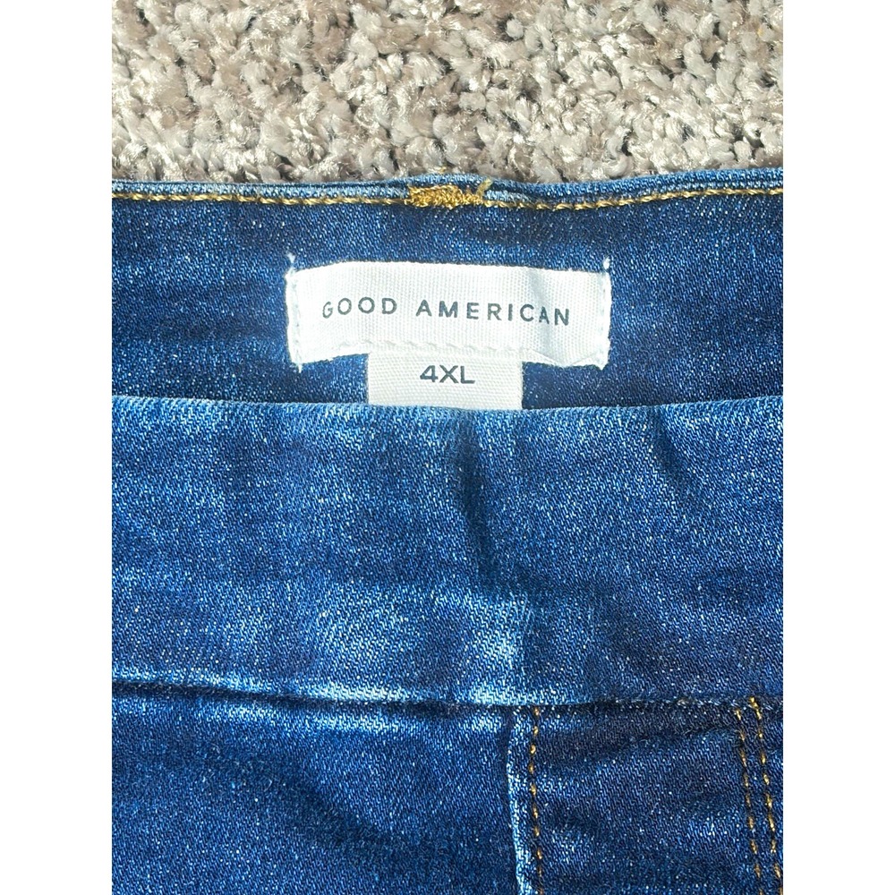 Good American Women's Good Legs Skinny Jeans Slim Fit Stretch Mid Rise Dark 4XL